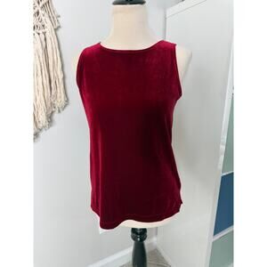 Vtg Y2K Chico's Red Velvet Sleeveless Blouse Shirt Tank Top 0/Small Holiday Xmas